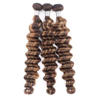 #P4/27 Deep Wave Remy Human Hair Bundles Sew In Weave Bundles Brazilian Bundle Deals
