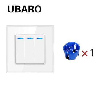 10A Light White Rocker Switch EU Standard Rocker Wall Switch With LED Indicator