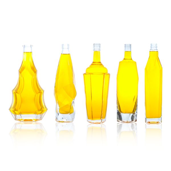 Botellas de licor de vidrio de 750 ml con tapa de aluminio y vidrio de sílex La opción más popular