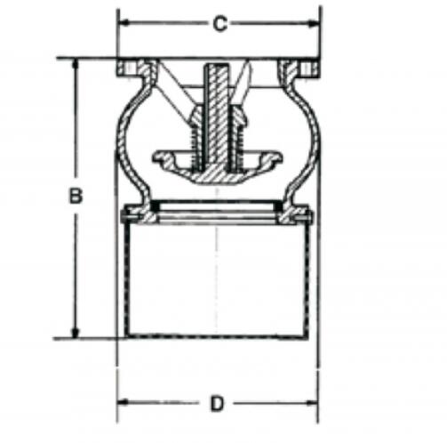 Compact Foot Valve Strainer DN50 - DN500 With Ductile Iron Body