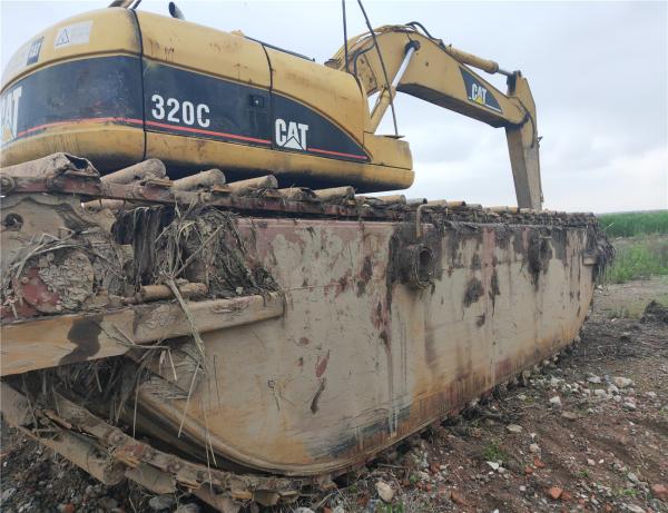                  Used 20 Ton Amphibious Excavator, Caterpillar 320c Pontoon Floating Excavator on Sale             