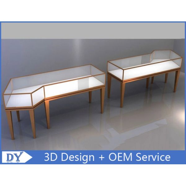 Compteurs de bijoux en acier inoxydable en MDF de luxe moderne pour magasin