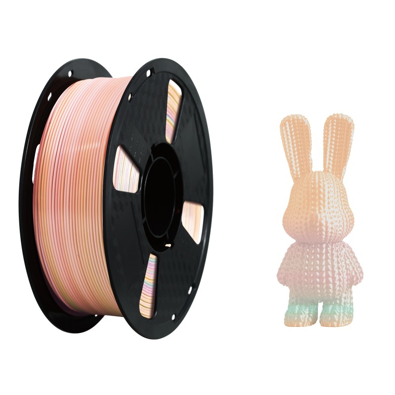 Green Orange Purple Tri Color 3D Printer Filament Co Extruded Silk PLA 1.75mm