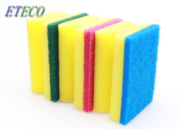 Scouring Pad Soft Cleaning Sponge , Dish Scrub Brush Detergent Saving