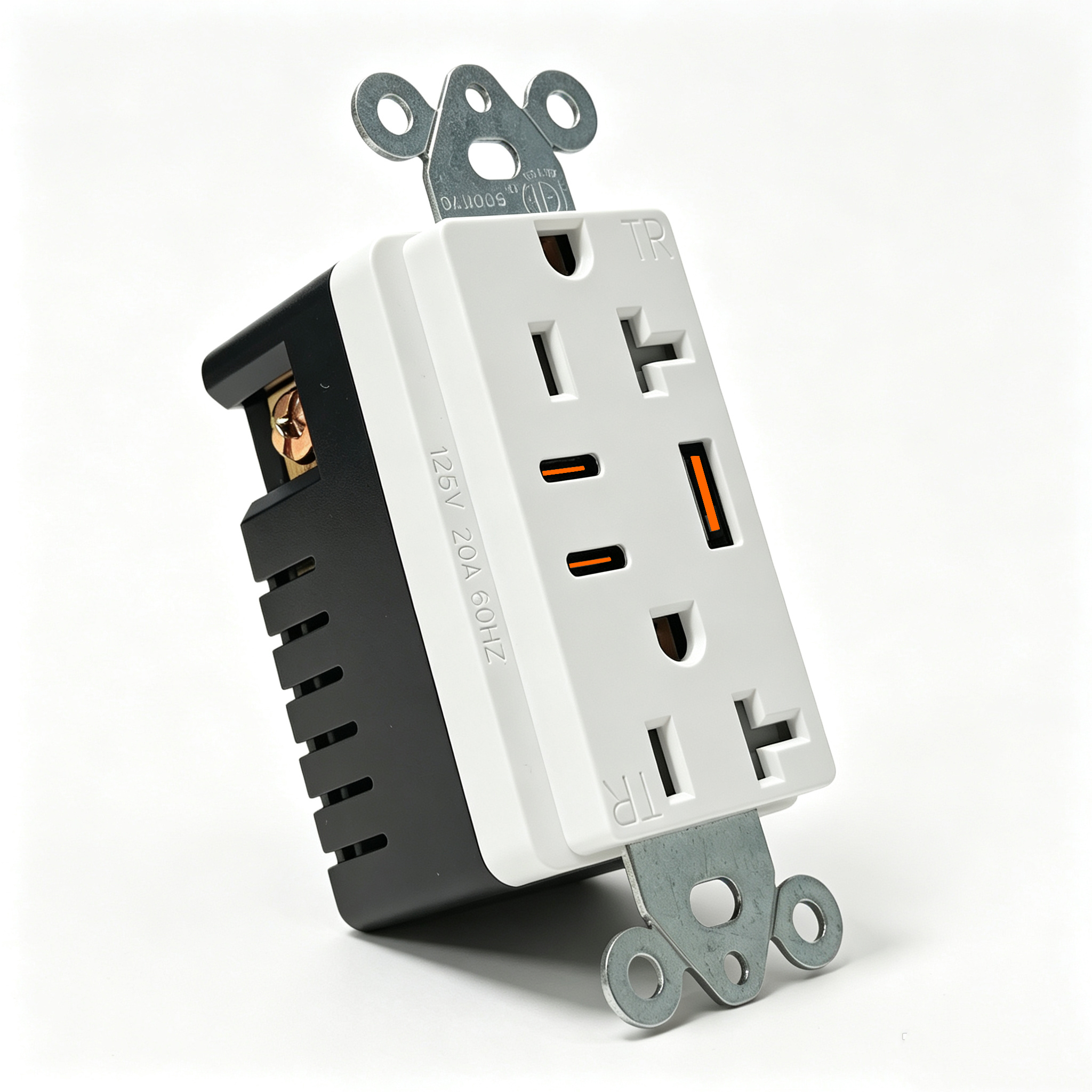20A USB Wall Outlet with PD20W Power Delivery and Tamper-Resistant Duplex Receptacle