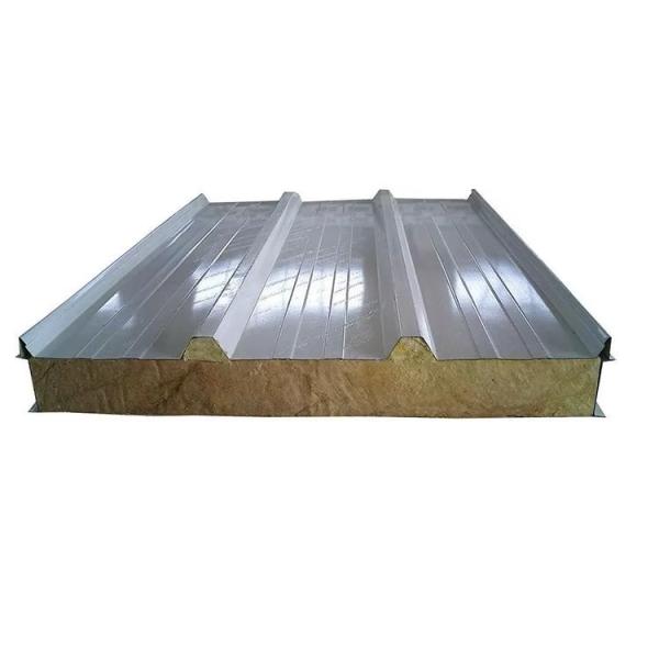 950mm/1150mm Width Metal Panel Fireproof Rock Wool Sandwich Panel for Exterior House