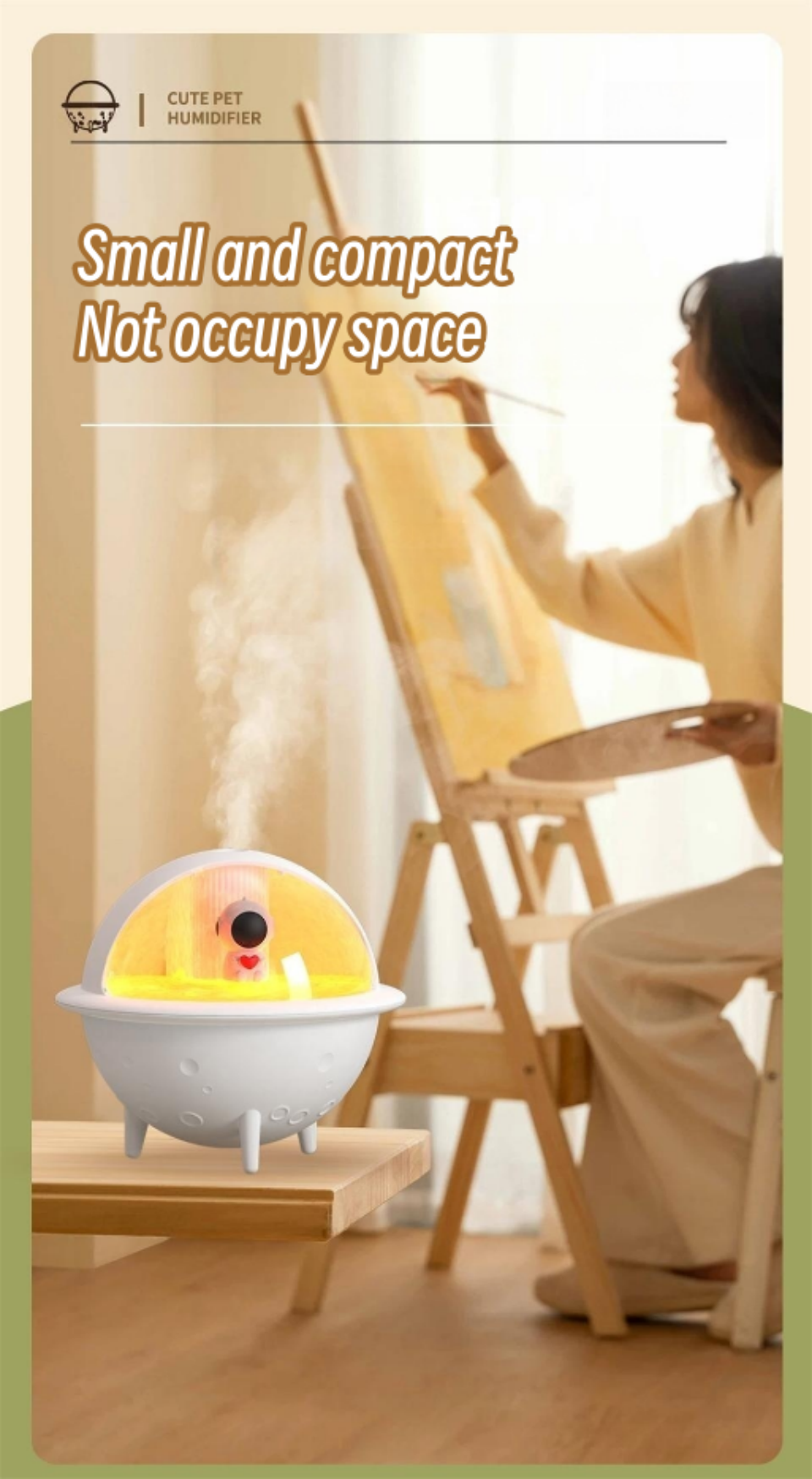Creative Planet Space Man 250ML Ultrasonic Humidifier With Romantic Warm Light
