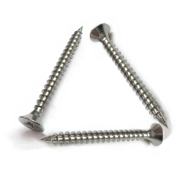 DIN7982 Flat Head Pozi Drive Cross Recess AISI 410 Stainless Steel Self Tapping Screws