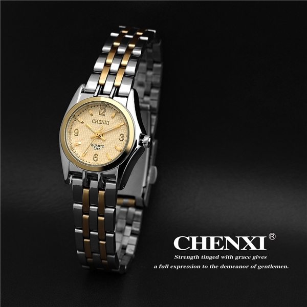 T028A10H Gold Stainelss Steel Band Wristwatches Man Luxury Couple's Quartz Watches Unisex