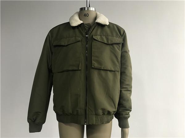 Fatigue 100 Polyester Bomber Jacket Mens With Padding And Sherpa Collar