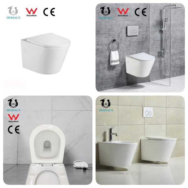European Style Gravity Flushing Wall Hung Toilet Bowl Sanitaryware Ceramic WC