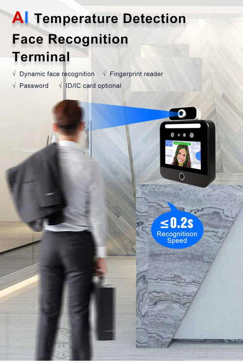 лицевой читатель карты отпечатка пальцев RFID системы управления доступом опознавания 5inch