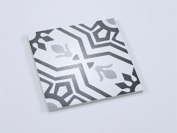 20x20cm Ceramic Rustic Tile for Indoor Floor Black Gray White