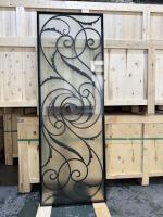 Inserts de porte en fer forgé 22*64 les plus vendus au Canada, verre avec barre d'acier 12*12 pour portes en fibre de verre