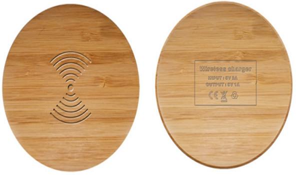 Environmental Bamboo Made Seamless 10W fast Charging Portable Wireless Charger 9V 2-3A