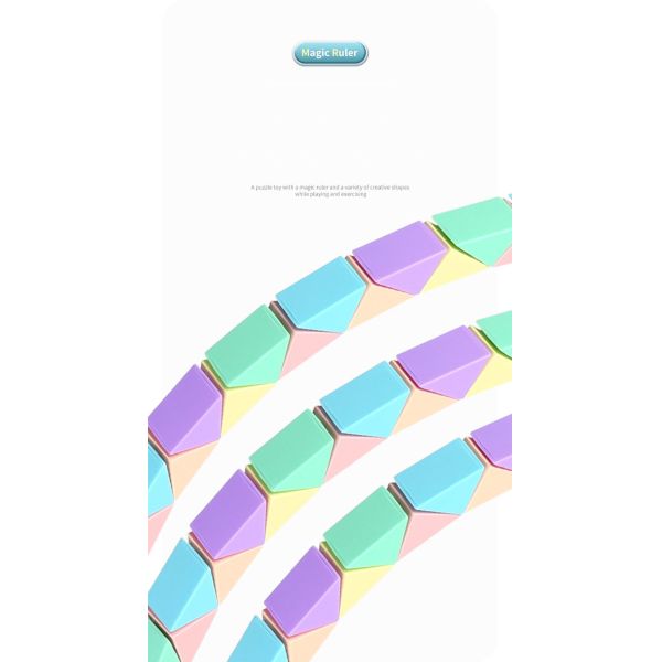 Customized ABS Macaron Magic Ruler Folding Puzzle Toys for Children's Development