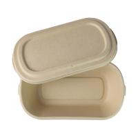 800ml recipientes de empacotamento descartáveis retangulares, caixa de bambu da celulose da fibra
