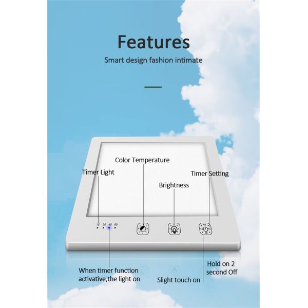 3000-6500K Color Temperature JSK-22 Small Simulated Sunlight 85 Inch Natural Spectrum SAD Light Lamp Help Reduce Anxiety