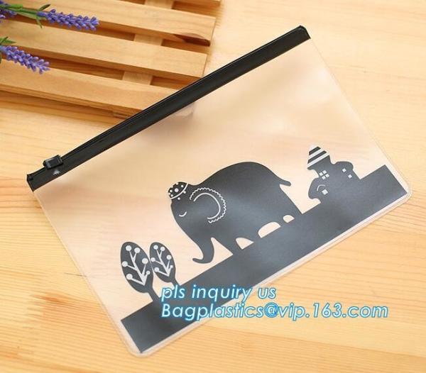 slider packaging bag for garment, Zip Slider Bag garment bag with hanger, Clear frosted PVC / EVA reusable slider bags