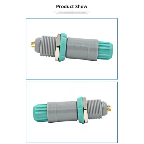 Shenzhen Aviation Plug Plastic 1P5 Core Screw Type Medical Gray/Teal Plug Socket Moisture-Proof 5 Pin Push-Pull Self-Locking