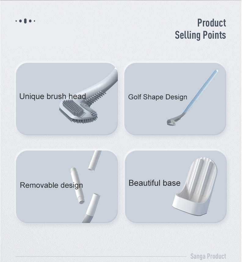 Устойчивый силикон щетки чистки шара туалета 90x4cm с набором держателя