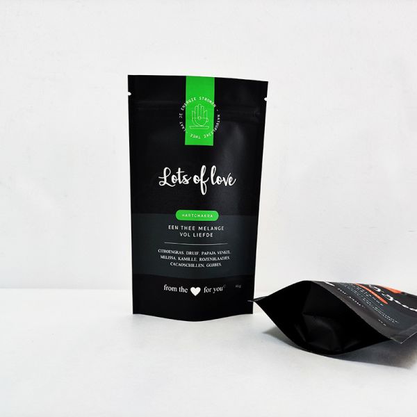 Plastic Custom Stand Up Bag Gravure Printing Zipper Tea Packing Pouch