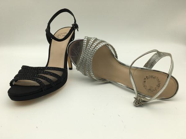 Stiletto Ladies Soft Leather Sandals Open Toe 5cm High Heel Silver Sandals