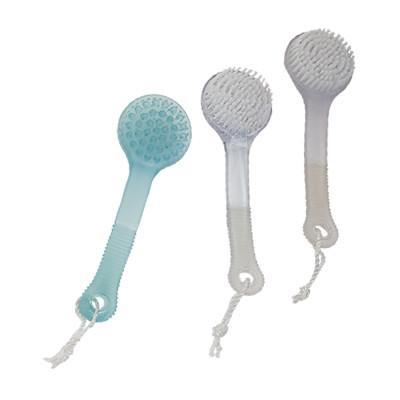 Plastic Body Shower Back Scrubber Brush Short Handle With Soft TPR Grip