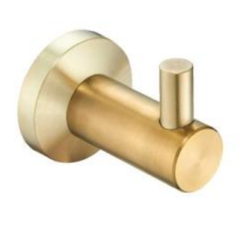 Single Robe hook&Clothing Hook 83001-Brush Golden color &Round&Stainless steel 304