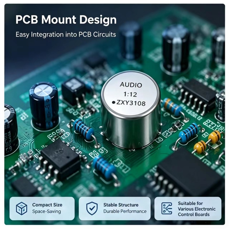 12:1 Turns Ratio Audio Transformer with Permalloy Core for Professional Audio Signal Processing