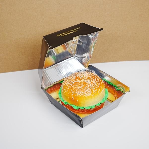 Food Grade Paper Cardboard Burger Disposable Fast Food Packaging Burger Box Customization