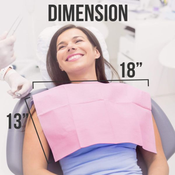 Waterproof Pink  Disposable Consumable 3ply Scarf Apron Dental Bib