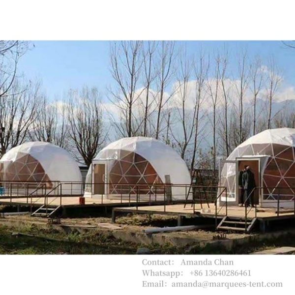 Outdoor Custom Logo Printed Glamping Dome Tent Luxury Geodesic House Dome Tent
