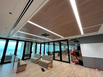 16/16/6mm Oak Laminate Wooden Perforated Acoustic Panel Ceiling Tiles Soundproofing Board
