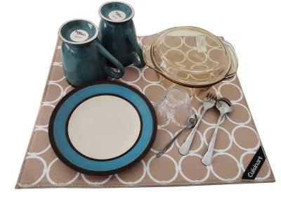 Microfiber que imprime a esteira decorativa da secagem do prato de pano