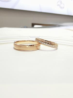 Grind Arenaceous MEN 0.153ct  Women 0.120ct Couple Gold Finger Rings