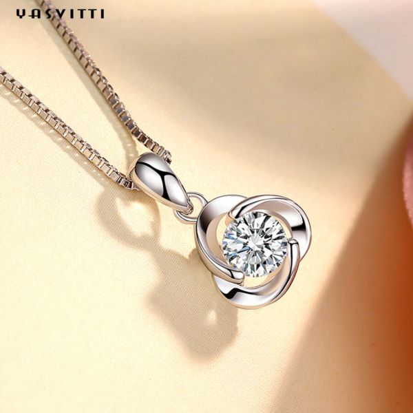 Ожерелья дам циркона шкентеля Кристл клевера ожерелье сплава голубого простого гальванизируя