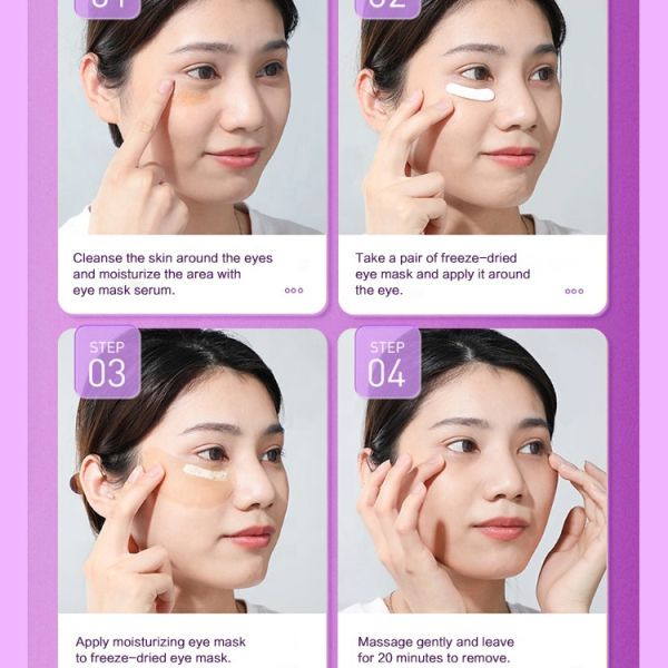 Freeze-Dried Eye Mask Hyaluronic Acid Ceramide Collagen III Brightening Firming Anti-Aging Removes Dark Circles Reduces Fine