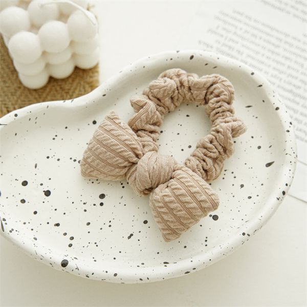 PP cotton colorful filled bow baby girl hair bands scrunchie wool headwear Women's elastic headband accessories