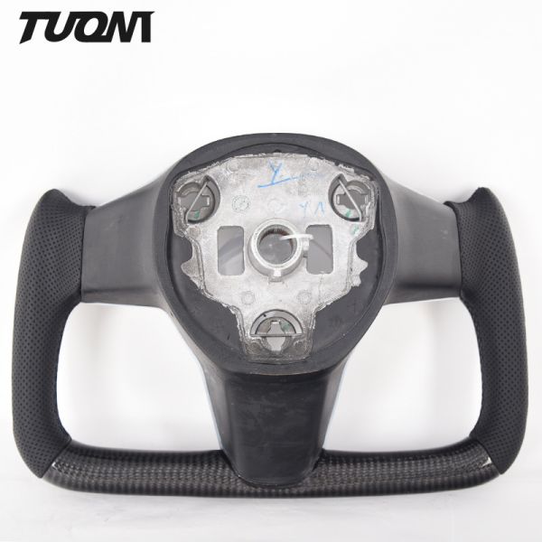 Racing Perforated Leather Tesla Carbon Fiber Steering Wheel Model 3 Y X S