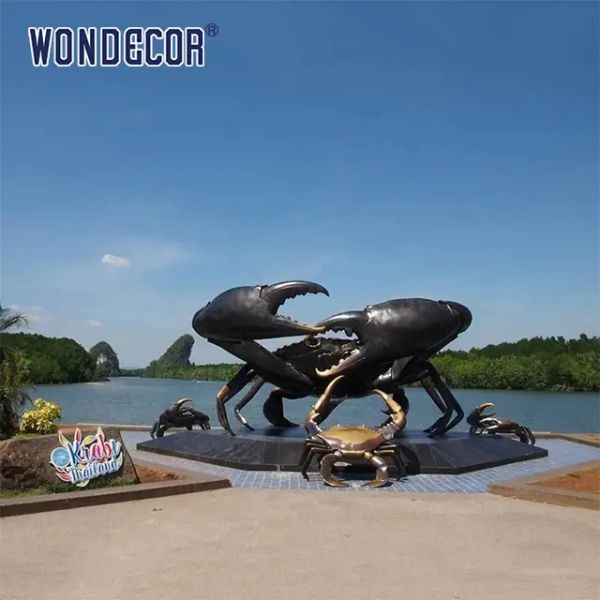 Скульптура краба бронзы художественного произведения животного украшения сада крупноразмерная самая лучшая