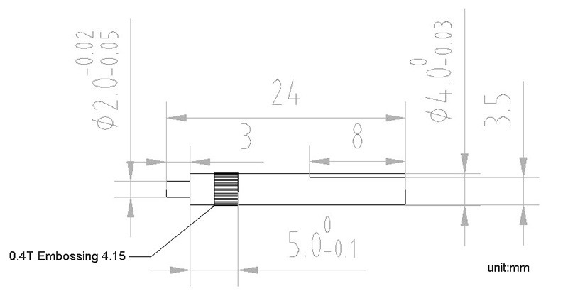 вал мотора шестерни аксессуаров 24mm мотора DC нержавеющей стали 4*24mm