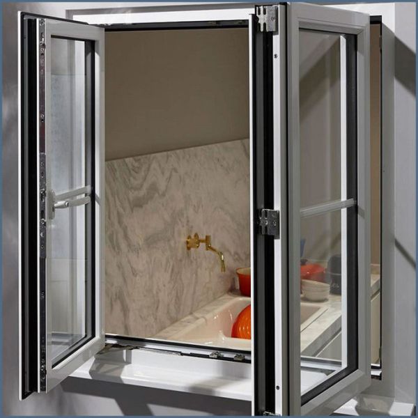 Double Glazed Aluminum Frame Tempered Glass Swing Window