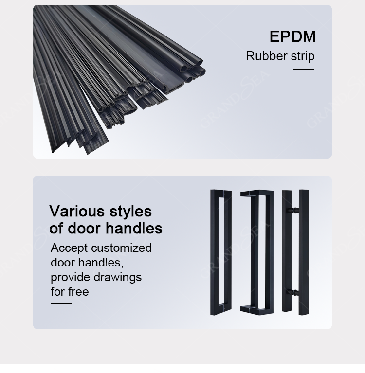 USA American Modern Design Storefront Front Glaze White Swing Entry Commercial Kfc Chicken Aluminium Door