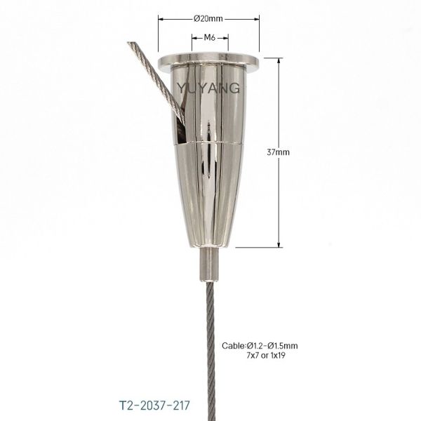 M6 Thread Suspension Cable Gripper 37mm Height Adjustable Cable Gripper