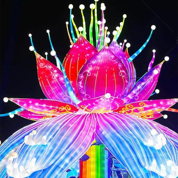 China Silk Lantern Arts Customized Color / Size New Year Decoration Flower Lantern Design