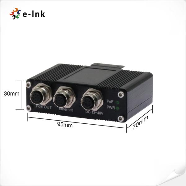 EN50155 Injecteur PoE industriel à 1 port Gigabit 30W M12 Connecteur DIN-Rail