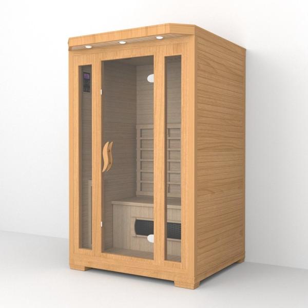 Indoor Hemlock Ceramic Heaters 2 Person Far Infrared Sauna 1750W