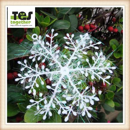 Christmas Plastic Brushed Snowflakes/ Christmas Snowflakes 11CM Snowflakes/ Christmas Decorative Pendant