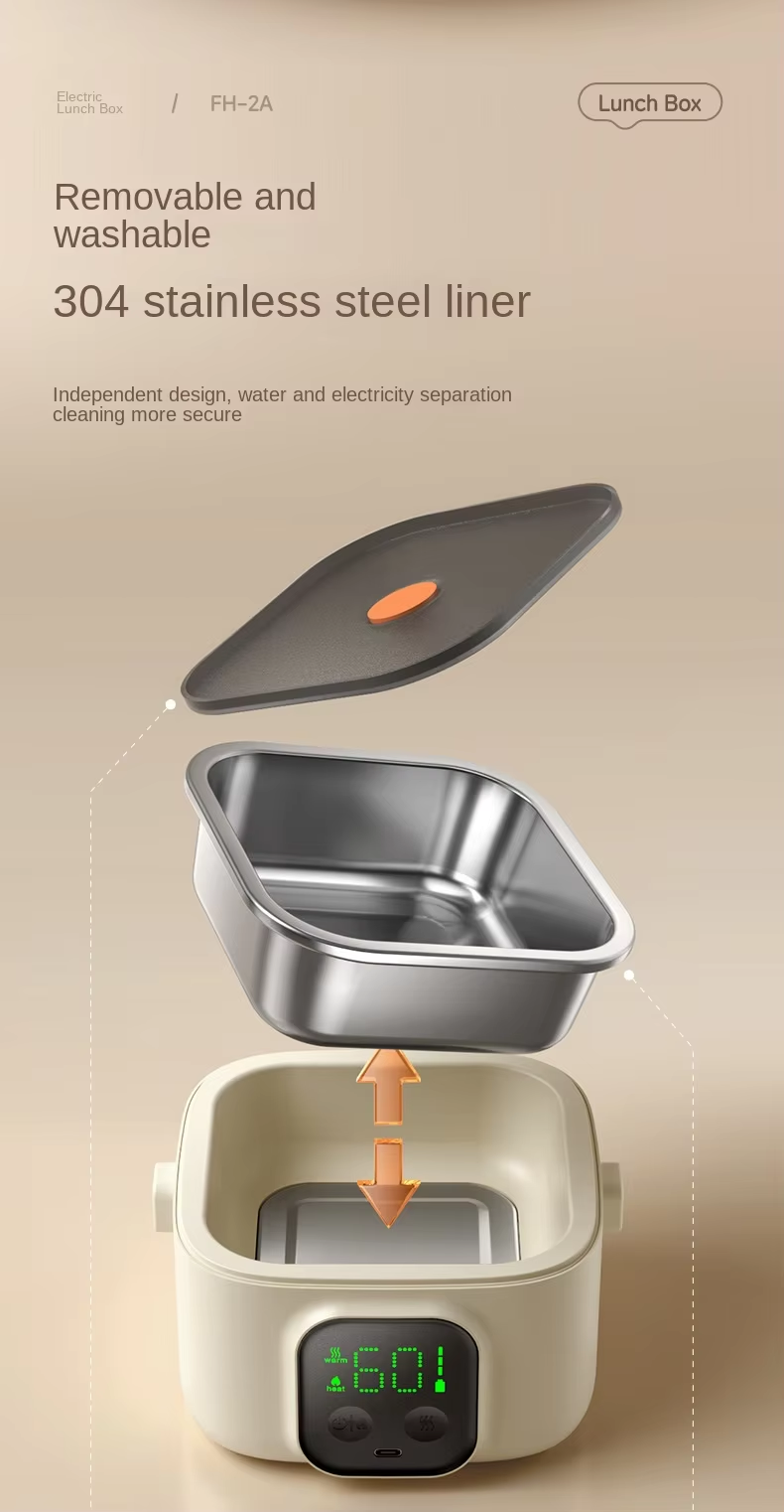 Electric Lunch Box Baby'S Constant Temperature Bowl Cordless Heating Feature For Supplementary Food Dinner